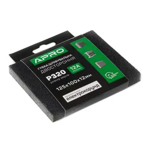 Губка шлифовальная двухсторонняя Р320 125х100х12мм APRO №3