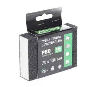 Губка шлифовальная APRO четырехсторонняя прямая P80 №3