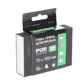 Губка шліфувальна APRO чотирьохстороння пряма P120 №3