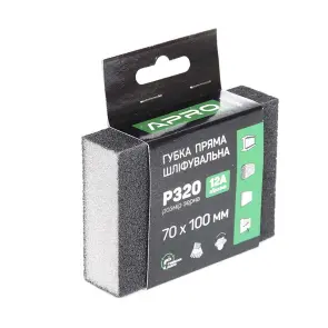 Губка шлифовальная APRO четырехсторонняя прямая P320 №3