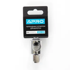Переходник с отверстием для воротка CrV 3/8(М) x 1/2(П) APRO №3