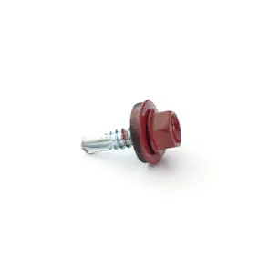Саморез кровельный 4,8*19 DIN 7504K RAL 3011 по металлу (пач 50шт) (цвет - коричнево-красный) APRO №1