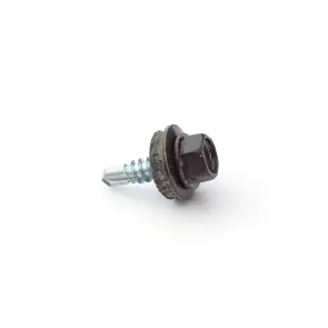 Саморіз покрівельний 4,8*19 DIN 7504K RAL 8017 до металу (пач 50шт) (колір - шоколадно-коричневий) APRO №2