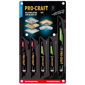 Набір пильних полотен для шабельної пилки Procraft SB5 №2
