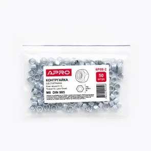 Контргайка М8 DIN 985 кл. міц. 6 цинк білий (пач 50шт) APRO №6