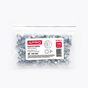Контргайка М10 DIN 985 кл. пр. 6 цинк белый (пач 20шт) APRO №6