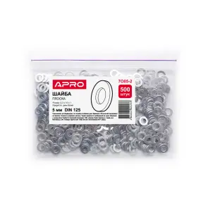 Шайба плоская 10мм DIN 125 цинк белый (ящ 4600шт) APRO №5