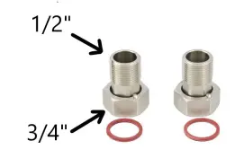 Полузгон с накидной гайкой для счетчика Raftec 1/2" пара HDV-1