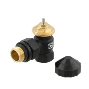 Термостатический угловой клапан Raftec BLACK 1/2"х1/2" М30x1,5 DKPT11-B №1