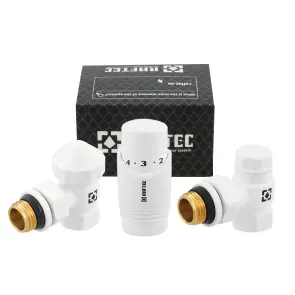 Комплект для подключения радиатора угловой Raftec WHITE 1/2" DKTU11-W №1