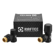 Комплект для подключения радиатора угловой Raftec BLACK 1/2" DKU11-B
