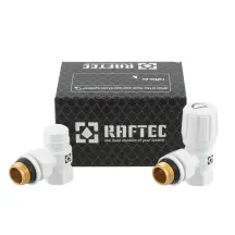 Комплект для подключения радиатора угловой Raftec WHITE 1/2" DKU11-W