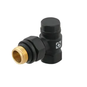 Клапан радиаторный угловой Raftec BLACK 1/2"х1/2" (отсечный) DNRK11-B №1