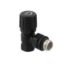 Клапан радиаторный угловой Raftec BLACK 1/2"х1/2" (подача) DVRK11-B