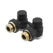 Узел нижнего подключения радиатора Raftec BLACK угловой 1/2"х3/4" DHRKA11-B
