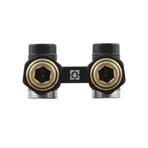 Узел нижнего подключения радиатора Raftec BLACK угловой 1/2"х3/4" DHRKA11-B №3