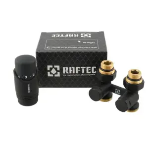 Термокомплект нижнього підключення прямий з термоголовкою Raftec WHITE DSHU11-B №1