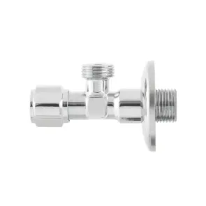 Кран приладовий кутовий Raftec Silver ABS four ribs handle 1/2" VFE0101 №3