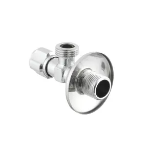 Кран приладовий кутовий Raftec Silver ABS four ribs handle 1/2"x3/4" VFE0102 №4