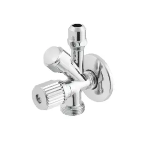 Кран приладовий кутовий Raftec Silver 1/2"x3/8"x3/4" VYU0100502 №1