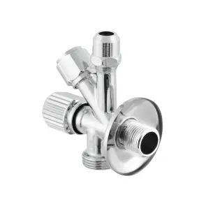 Кран приладовий кутовий Raftec Silver 1/2"x3/8"x3/4" VYU0100502 №3