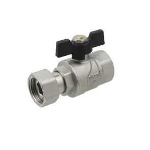 Кран прямий з накидною гайкою Raftec BLACK DN20 3/4" метелик PRB-2 №1