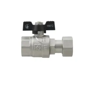 Кран прямий з накидною гайкою Raftec BLACK DN20 3/4" метелик PRB-2 №2