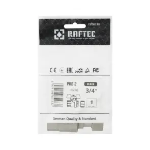 Кран прямий з накидною гайкою Raftec BLACK DN20 3/4" метелик PRB-2 №4