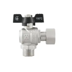 Кран кутовий з накидною гайкою Raftec PN40 ВЗ 1/2" метелик DRBM1 №3