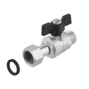 Кран прямой с накидной гайкой Raftec PN40 ВЗ 1/2" бабочка PRBM1 №1