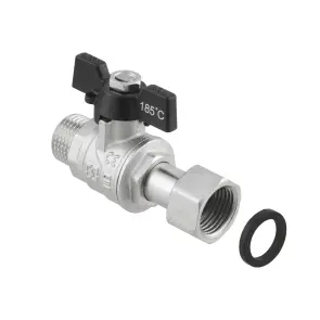 Кран прямой с накидной гайкой Raftec PN40 ВЗ 1/2" бабочка PRBM1 №2