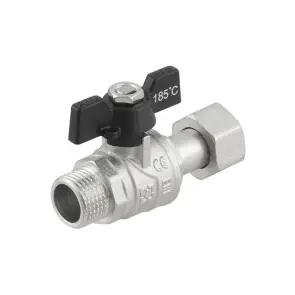 Кран прямой с накидной гайкой Raftec PN40 ВЗ 1/2" бабочка PRBM1 №4