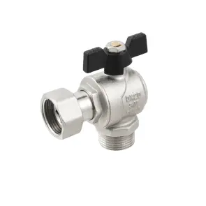 Кран кутовий з накидною гайкою Raftec PN40 ВН 3/4" метелик DRBM2 №1