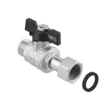 Кран прямий з накидною гайкою Raftec PN40 ВЗ 3/4" метелик PRBM2