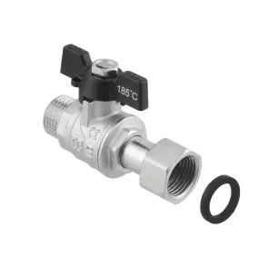 Кран прямий з накидною гайкою Raftec PN40 ВЗ 3/4" метелик PRBM2 №1