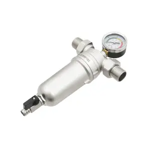 Самопромивний фільтр з манометром 3/4" Raftec RMHF02 №5