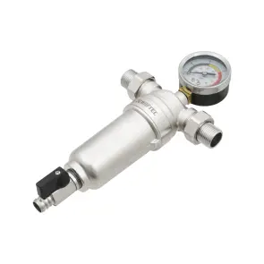 Самопромивний фільтр з манометром 1/2" Raftec RMHF01 №5