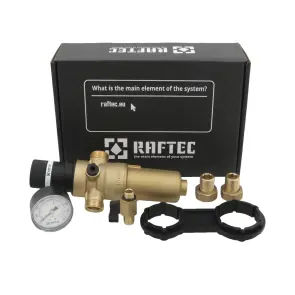 Самопромивний фільтр з редуктором для гарячої води 1/2" Raftec RCFR01-H №3