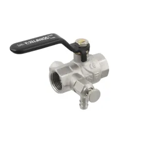 Кран кульовий з дренажем Raftec BLACK DN15 1/2" ВВ WDRH01 №1