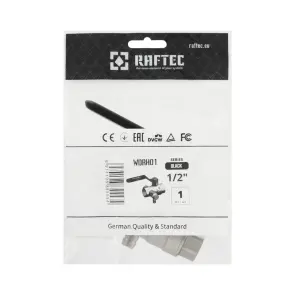Кран кульовий з дренажем Raftec BLACK DN15 1/2" ВВ WDRH01 №6