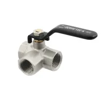 Кран кульовий триходовий Raftec BLACK DN15 1/2" ВВ TDRH01