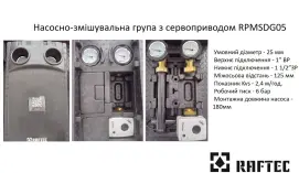 Насосно-смесительная группа с сервоприводом Raftec 1 1/2" латунь RPMSDG05