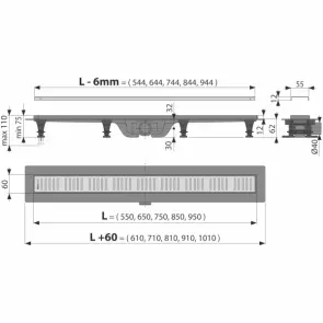 Трап зливний Alcaplast APZ10-650M №2