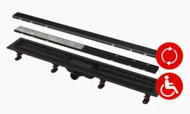 Трап линейный Alcaplast 750 мм APZ19BLACK-750 DOUBLE
