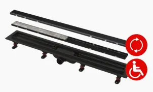 Трап лінійний Alcaplast 750 мм APZ19BLACK-750 DOUBLE №1