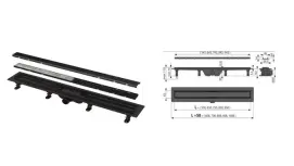 Трап сливной Alcaplast APZ19BLACK-550 DOUBLE
