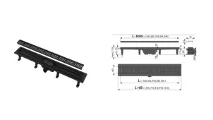 Трап сливной Alcaplast APZ10BLACK-850M №1