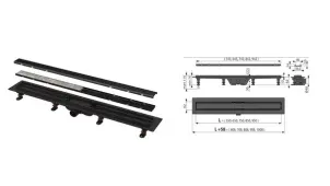 Трап зливний Alcaplast APZ19BLACK-950 DOUBLE №1