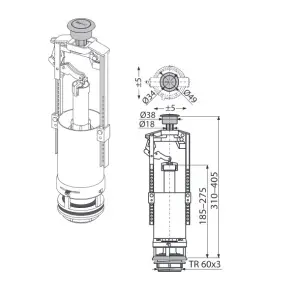 Зливний механізм Alcaplast A2000-CHROM №2