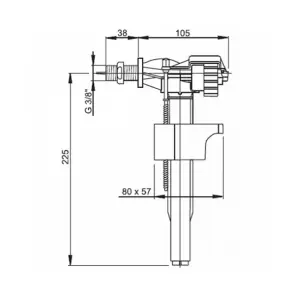 Впускний механізм Alcaplast A160-3/8" №2